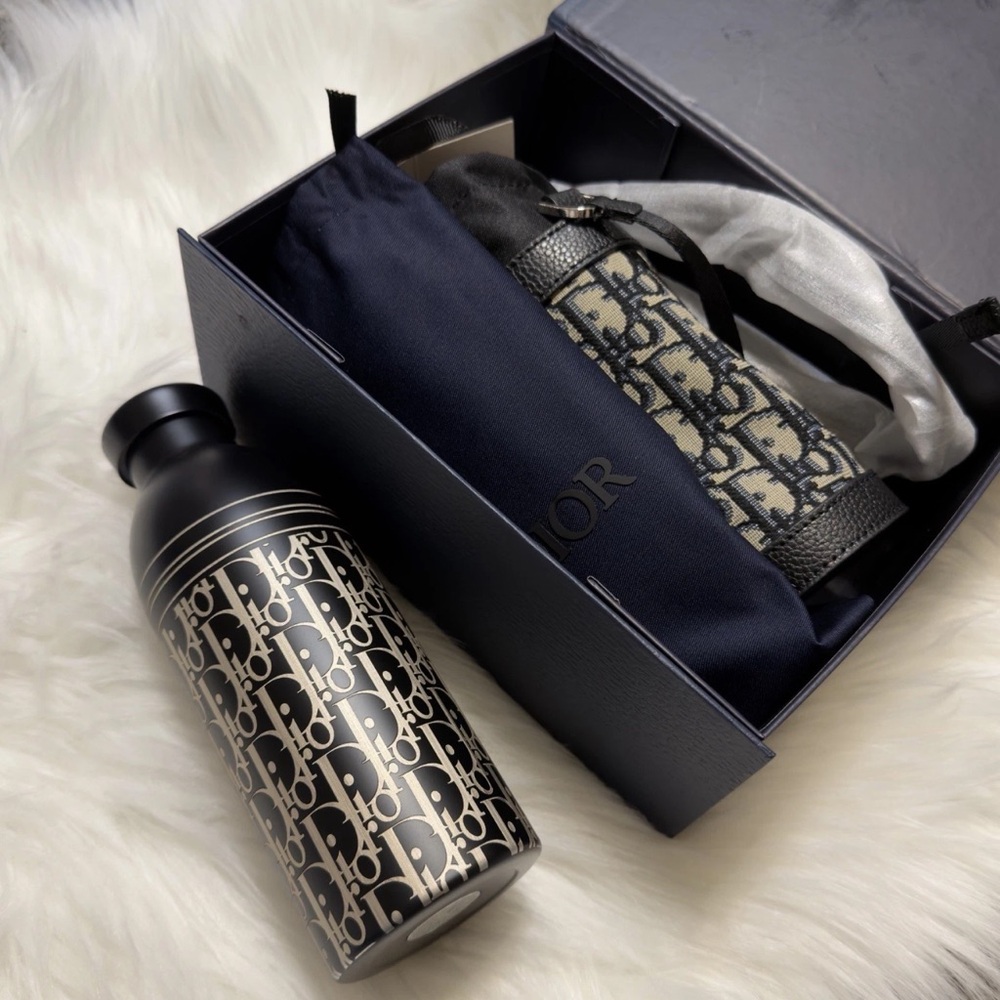 Dior Black Monogram Bottle With Carrying Bag. Limited VIP Gift Novelty GWP.